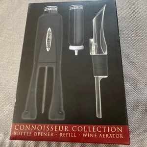 NICHOLAS Black and Silver Connoisseur Collection Wine set new never used